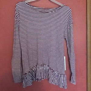 Faded glory size medium purple striped peplum top